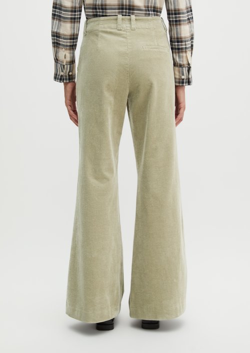 Flared corduroy pants — Smooth Sage