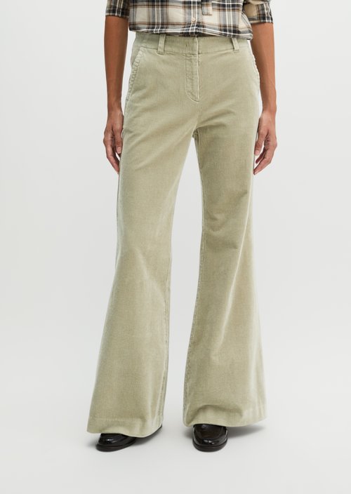 Flared corduroy pants — Smooth Sage