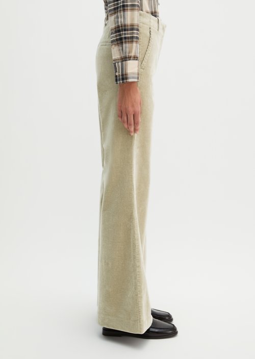Flared corduroy pants — Smooth Sage