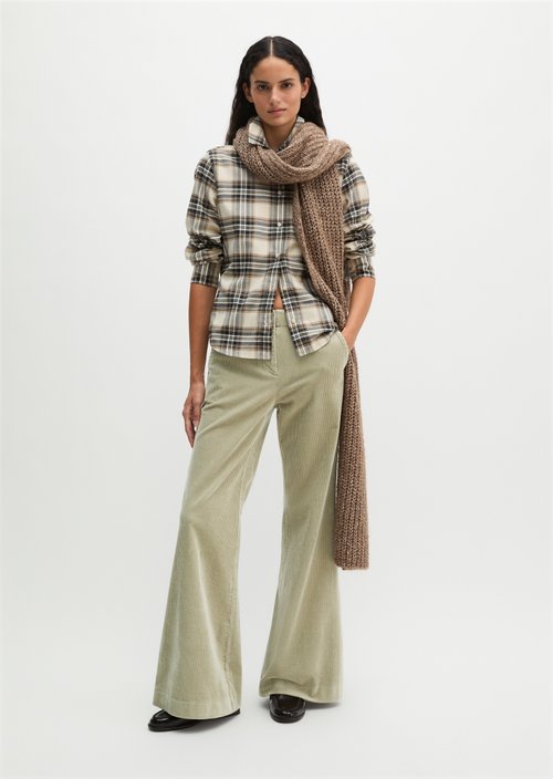 Flared corduroy pants — Smooth Sage