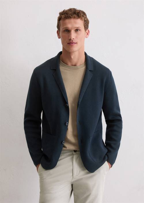 DfC Stricksakko regular Dark Navy in Frontalansicht