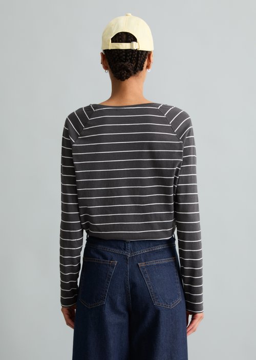 Striped longsleeve relaxed — Dark Grey