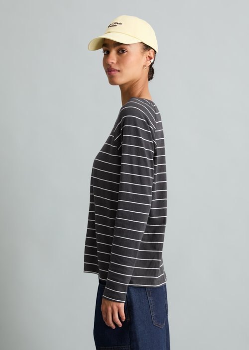 Striped longsleeve relaxed — Dark Grey