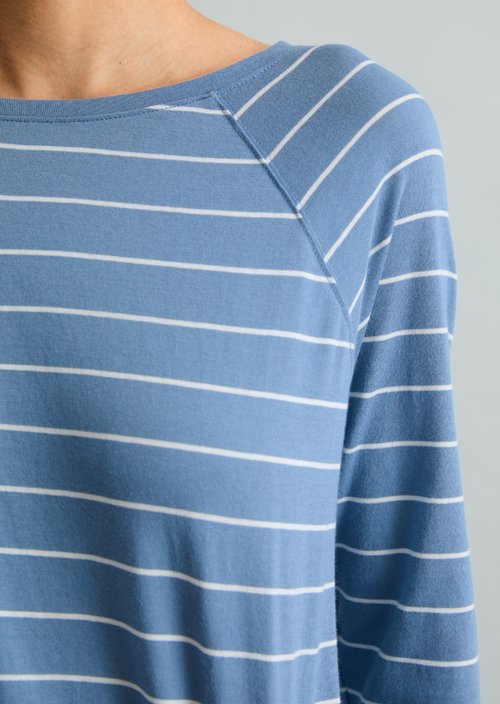 Striped longsleeve relaxed — Medium Blue