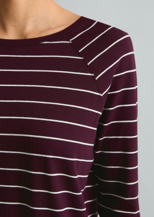 Striped longsleeve relaxed — Dark Red