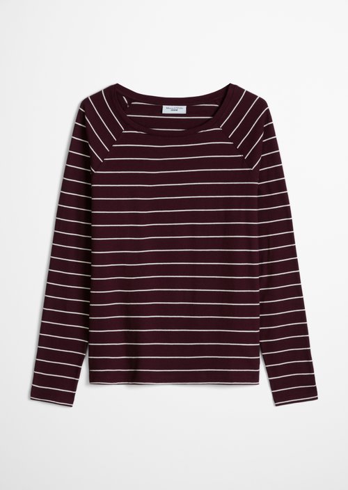 Striped longsleeve relaxed — Dark Red
