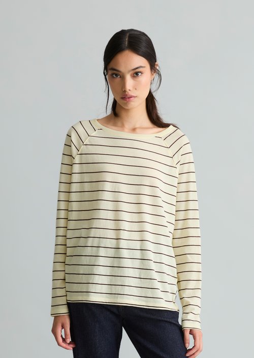 Striped longsleeve relaxed — Light Yellow