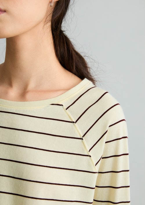 Striped longsleeve relaxed — Light Yellow