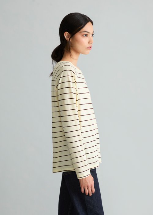 Striped longsleeve relaxed — Light Yellow