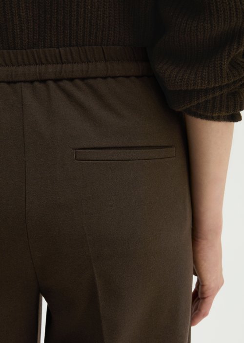 Relaxed-Fit Pull-On Flannel Pants — Burnt Coffee