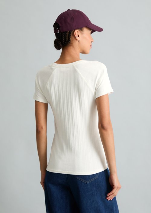 Slim-Fit Ribbed Jersey T-Shirt — Silky White