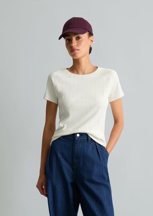 Slim-Fit Ribbed Jersey T-Shirt — Silky White