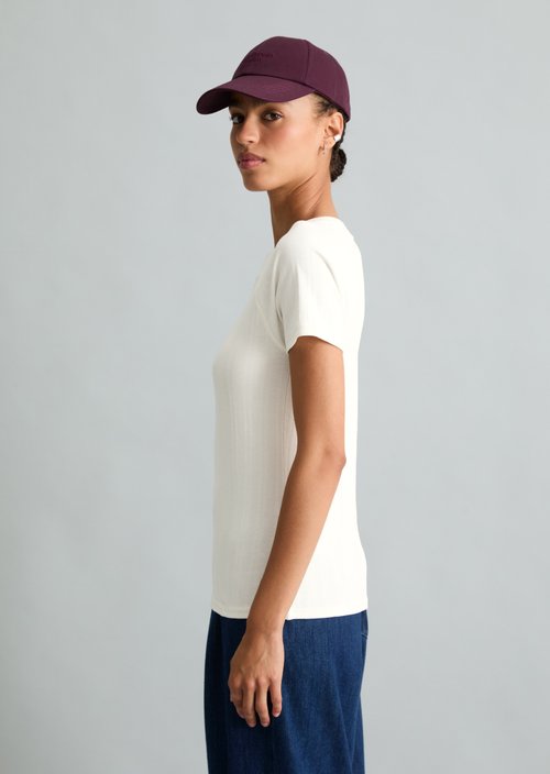 Slim-Fit Ribbed Jersey T-Shirt — Silky White