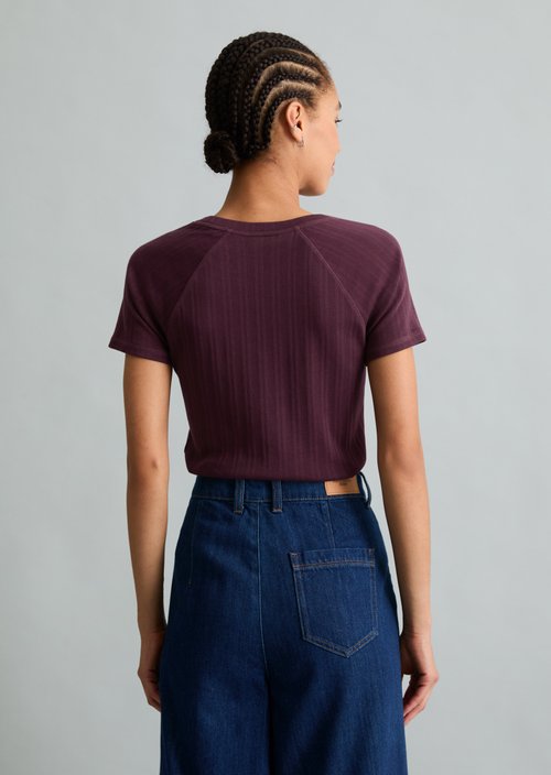 Slim-Fit Ribbed Jersey T-Shirt — Mahagony Jam
