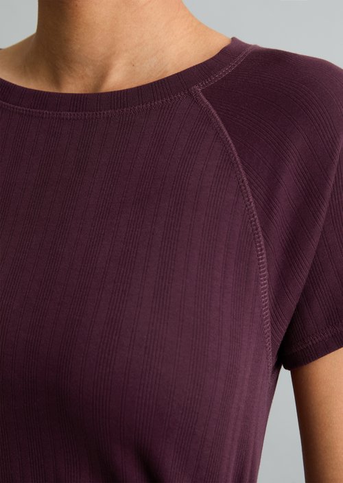 Slim-Fit Ribbed Jersey T-Shirt — Mahagony Jam