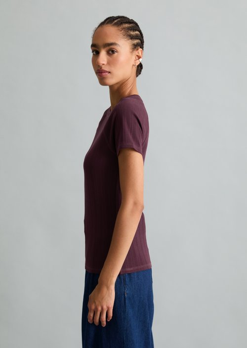 Slim-Fit Ribbed Jersey T-Shirt — Mahagony Jam