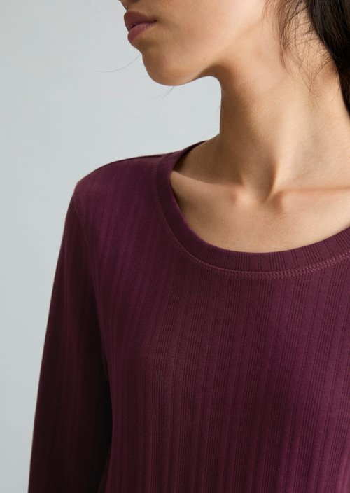Slim-Fit Ribbed Jersey Long-Sleeve Top — Mahagony Jam
