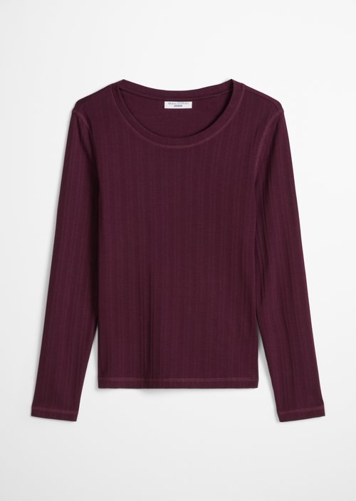 Slim-Fit Ribbed Jersey Long-Sleeve Top — Mahagony Jam