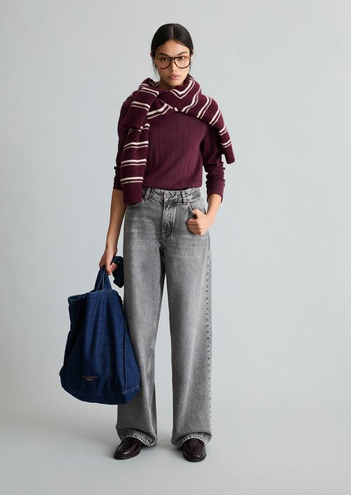 Slim-Fit Ribbed Jersey Long-Sleeve Top — Mahagony Jam