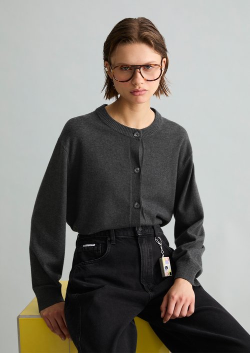 Regular Cardigan — Anthra Melange