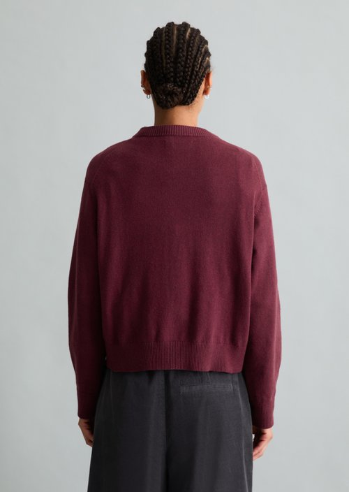 Regular Cardigan — Dark Red Melange