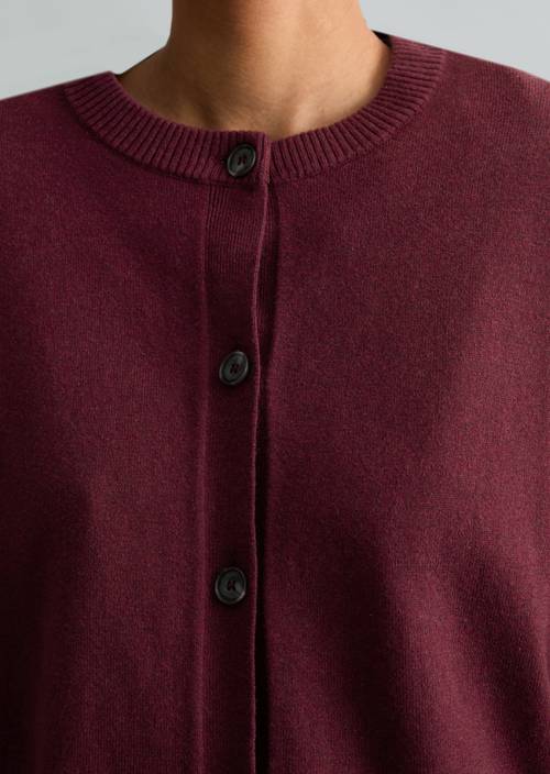 Cardigan regular Dark Red Melange in Detailansicht