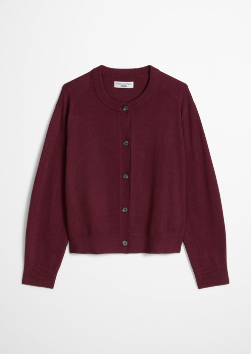 Regular Cardigan — Dark Red Melange