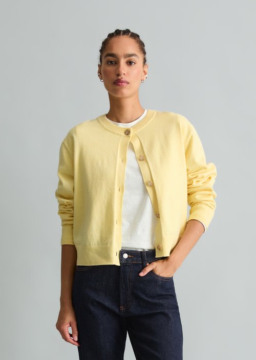 Regular Cardigan — Medium Yellow Melange