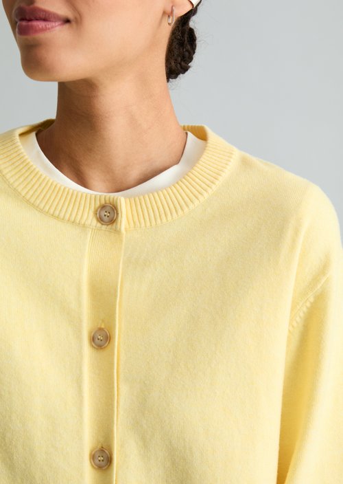 Regular Cardigan — Medium Yellow Melange