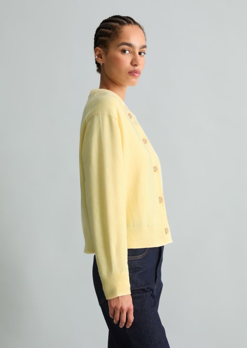 Regular Cardigan — Medium Yellow Melange