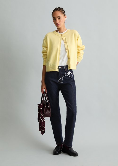 Regular Cardigan — Medium Yellow Melange