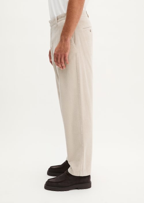 Corduroy Pants, "Bent Relaxed" Style — Linen Beige