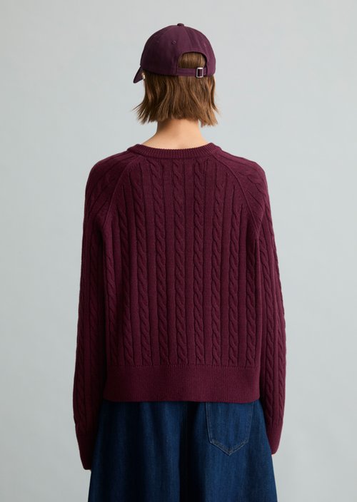 Oversized Cable-Knit Cardigan — Mahagony Jam