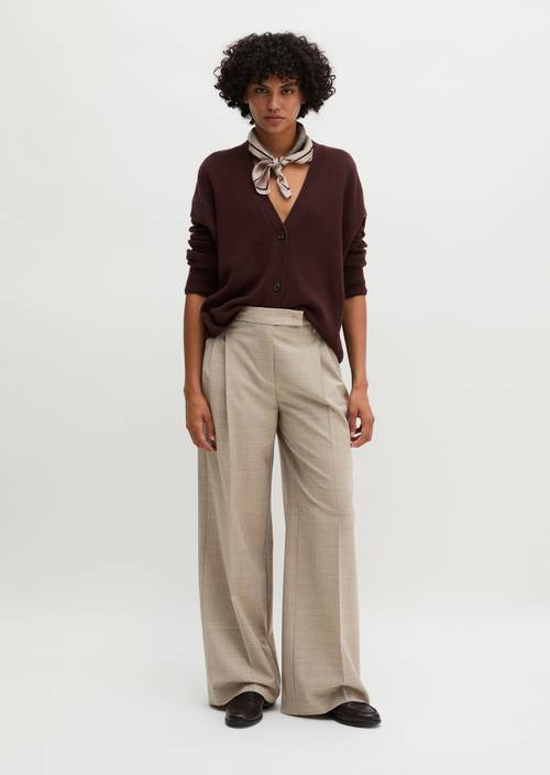 Pantalon à pinces, coupe décontractée Stone Taupe Melange en vue de face