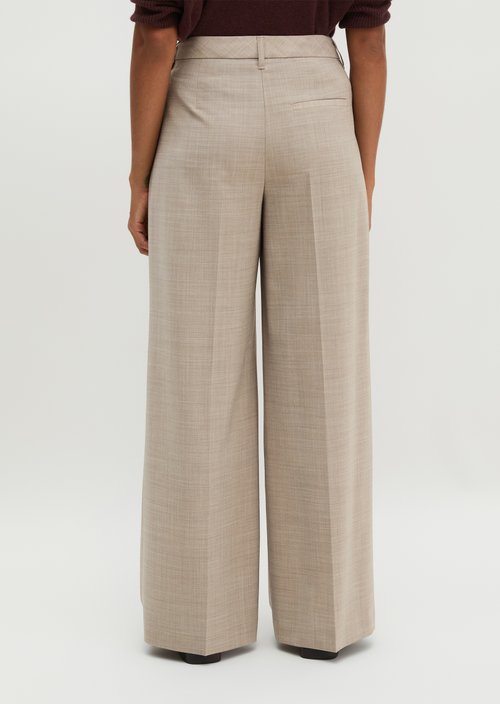 Relaxed-fit pleated pants — Stone Taupe Melange