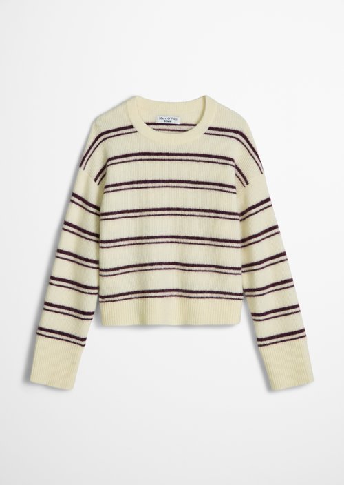 Relaxed-fit striped knit sweater — Bright Yellow