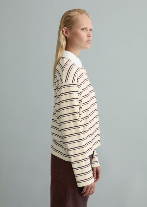 Relaxed-Fit Long-Sleeve Polo Shirt — Light Yellow