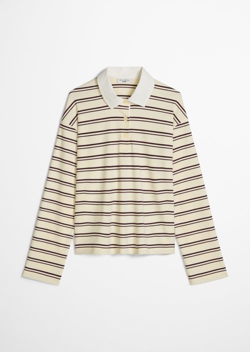 Relaxed-Fit Long-Sleeve Polo Shirt — Light Yellow