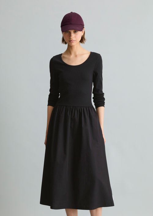 Flared jersey dress — Black
