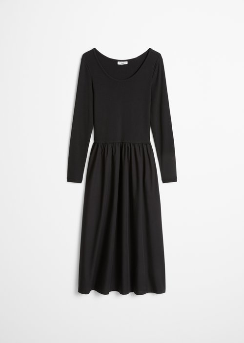 Flared jersey dress — Black