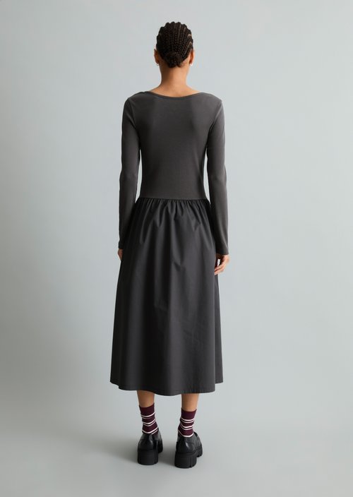 Flared jersey dress — Light Graphite