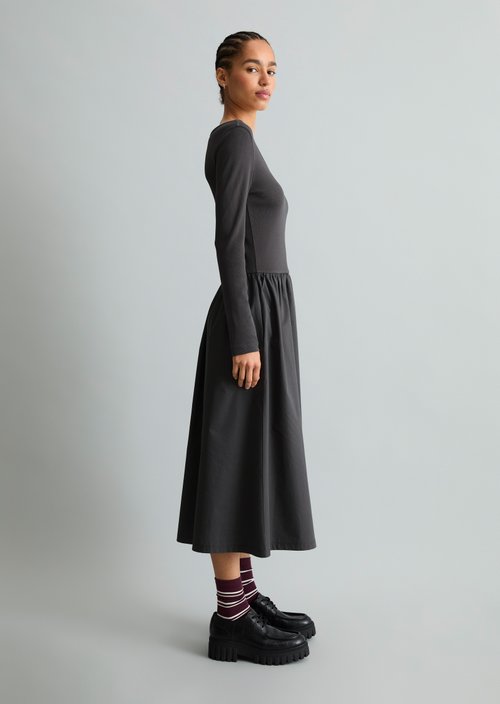 Flared jersey dress — Light Graphite