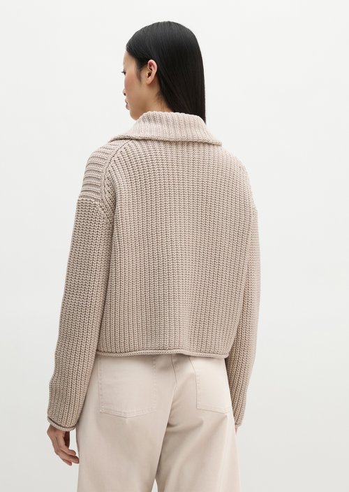 Zip cardigan loose — Natural