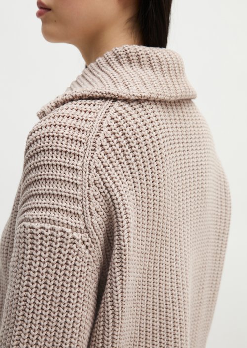 Zip cardigan loose — Natural