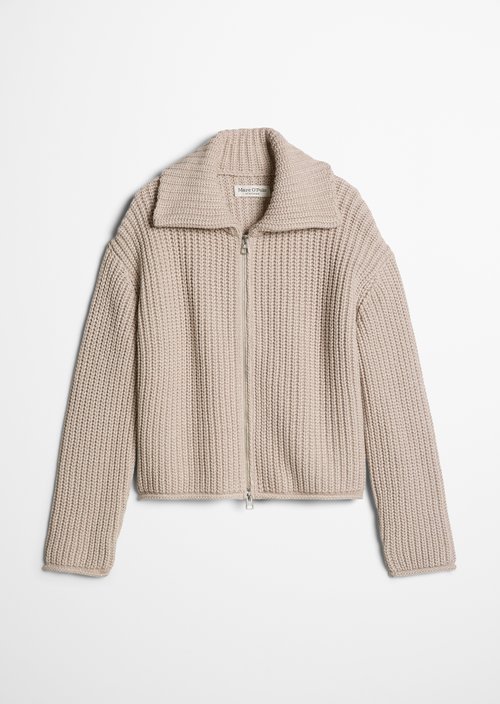 Zip cardigan loose — Natural