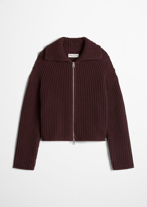 Zip cardigan loose — Black Cherry