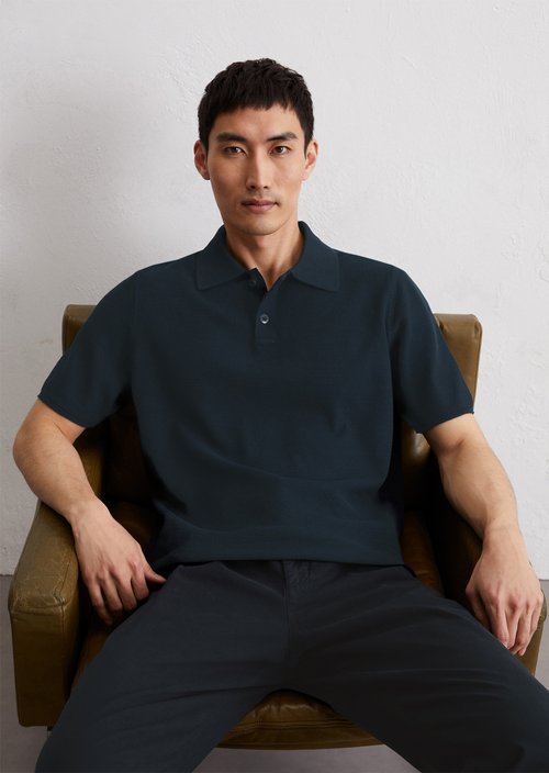 Piqué regular polo shirt — Dark Navy