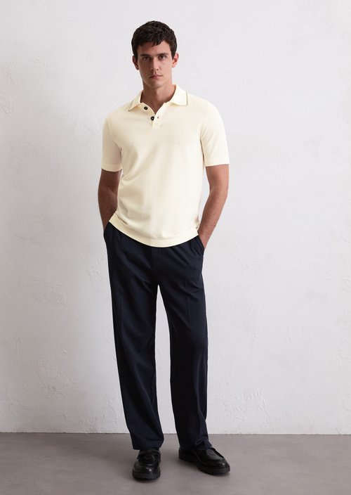 Strick-Poloshirt DFB Travel Collection — White Cotton