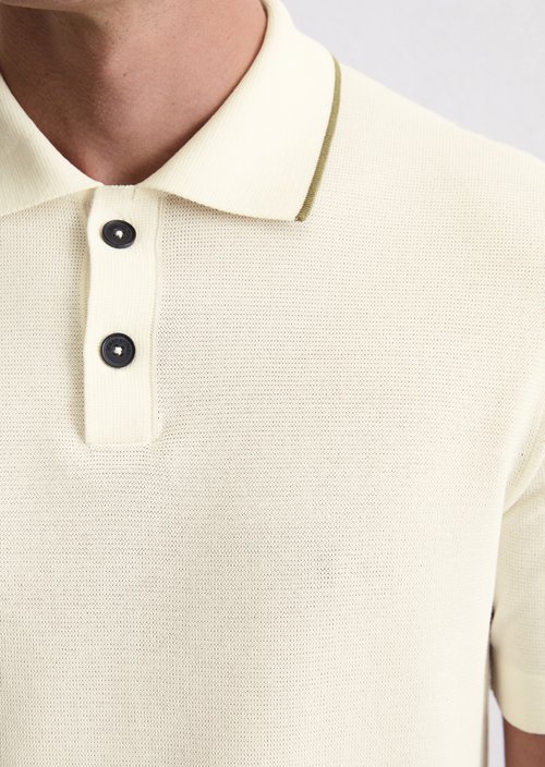 Strick-Poloshirt DFB Travel Collection — White Cotton