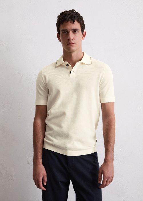 Strick-Poloshirt DFB Travel Collection — White Cotton